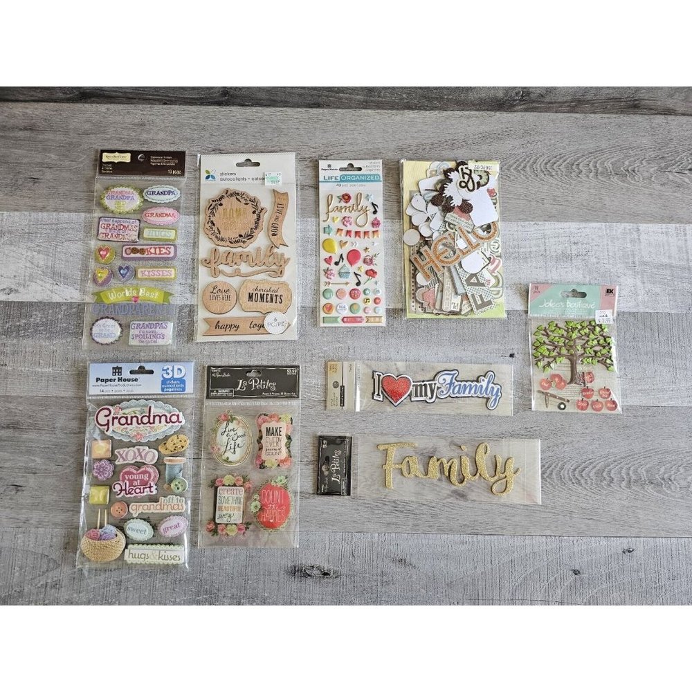 Sticker Lot - Family Tree Grandma Scrapbooking 3D Stickers Jolee's + RARE #21